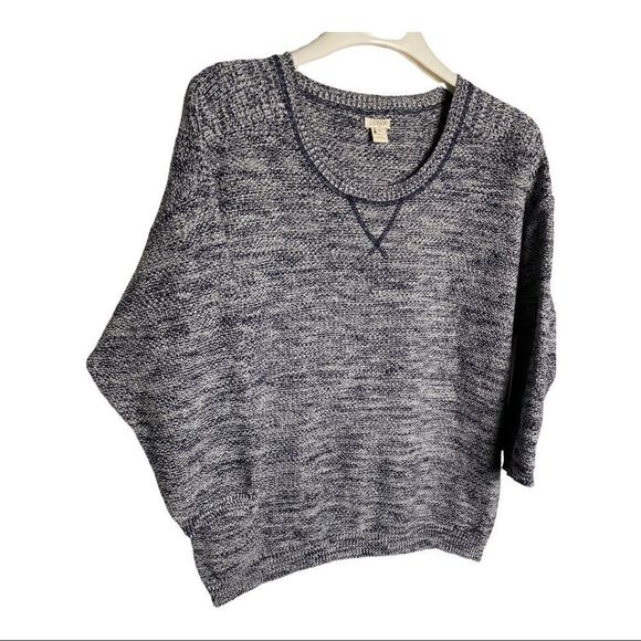 J.Crew vintage sweater blue white knitted  casual long sleeve shirt size XL - Picture 3 of 8